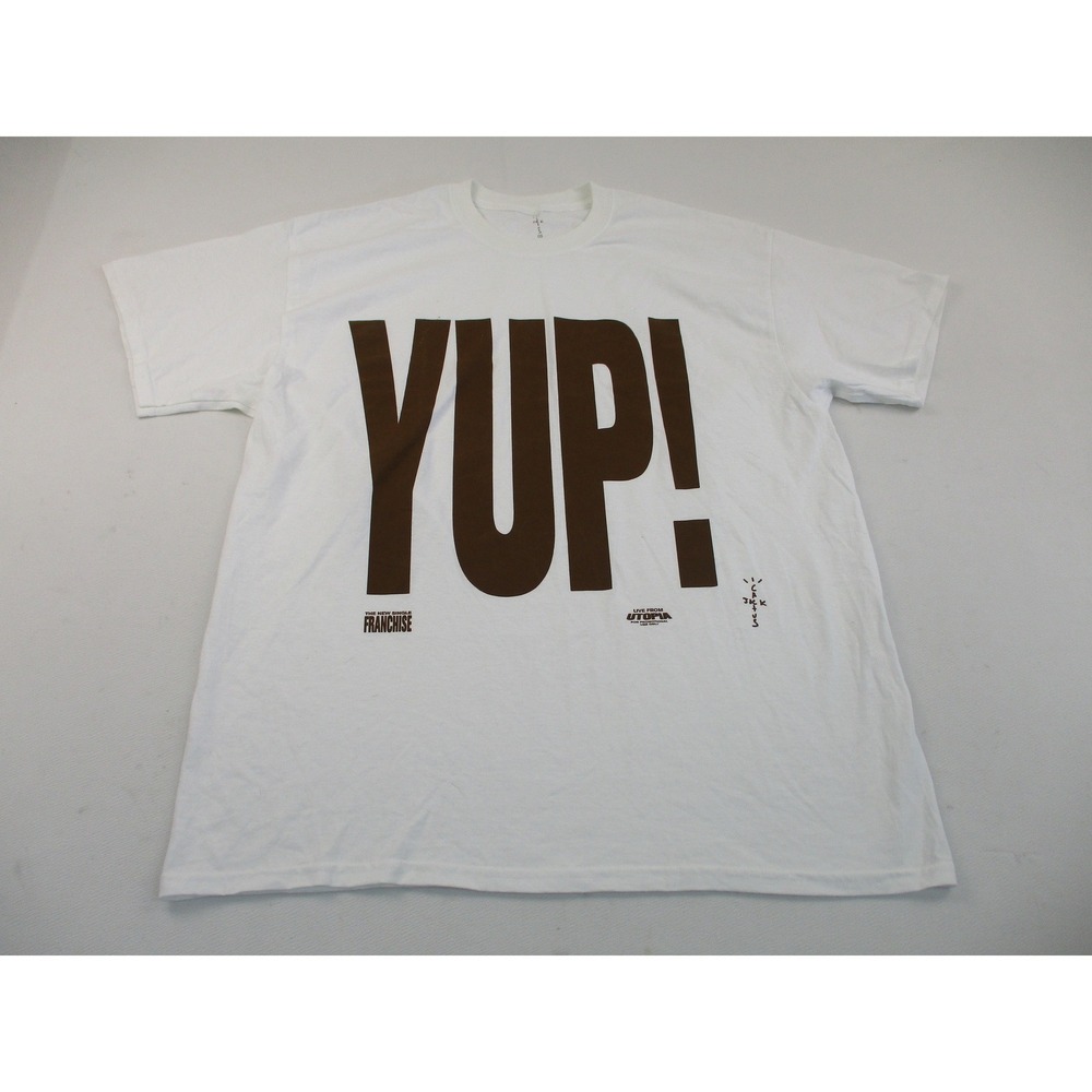 Cactus Jack Shirt Mens OS White Franchise Utopia YUP! Graphic Merch Tee